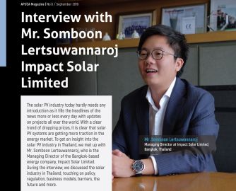 Mr. Somboon Lertsuwannaroj, our Managing Director, has interviewed with Asia Pacific Urban Energy Association (APUEA Magazine)